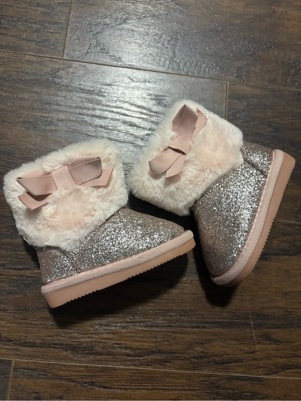 Forever 21 Girls' Glitter Faux-Fur Booties - Rose Pink
